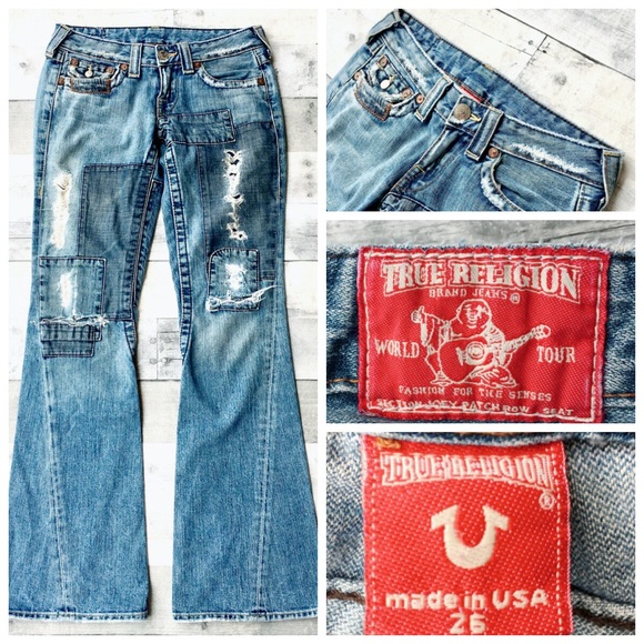 True Religion Joey Patch destroyed denim 26 X 33 - Picture 3 of 3